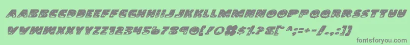 フォントLandi – 緑の背景に灰色の文字