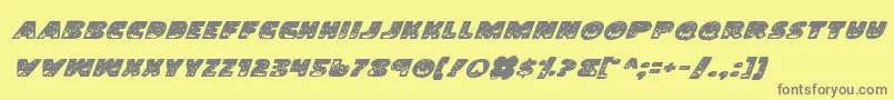 フォントLandi – 黄色の背景に灰色の文字