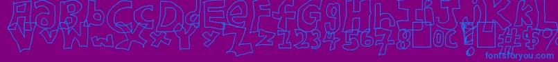 フォントBlockster – 紫色の背景に青い文字
