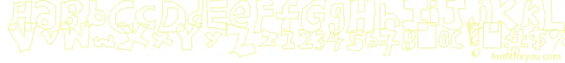 Blockster-Schriftart – Gelbe Schriften auf weißem Hintergrund