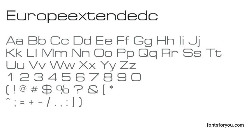 Шрифт Europeextendedc – алфавит, цифры, специальные символы