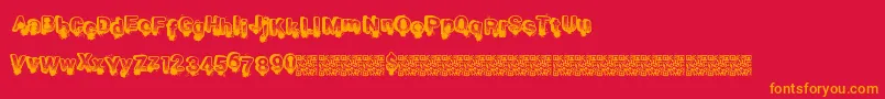 Smashbreak Font – Orange Fonts on Red Background