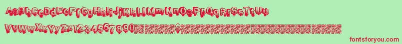 Smashbreak-fontti – punaiset fontit vihreällä taustalla