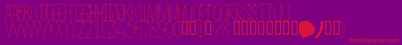 EntiaRegular Font – Red Fonts on Purple Background