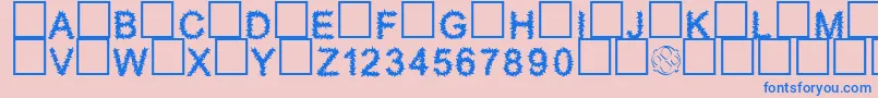 Furry-Schriftart – Blaue Schriften auf rosa Hintergrund
