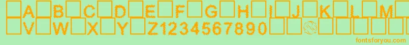 Furry Font – Orange Fonts on Green Background