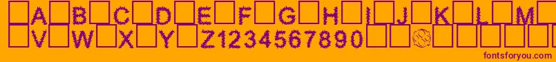Furry Font – Purple Fonts on Orange Background