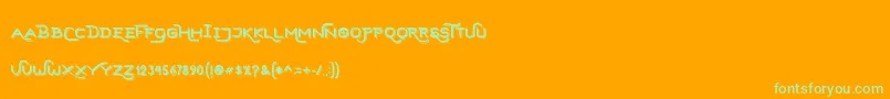 HardStonesSansStrip Font – Green Fonts on Orange Background