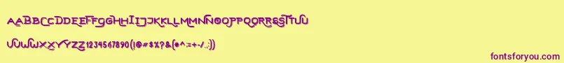 HardStonesSansStrip Font – Purple Fonts on Yellow Background