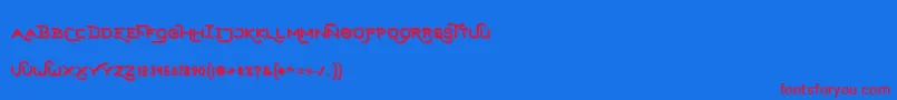 HardStonesSansStrip Font – Red Fonts on Blue Background