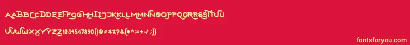 HardStonesSansStrip Font – Yellow Fonts on Red Background