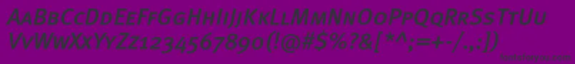 MetamediumcapscItalic Font – Black Fonts on Purple Background