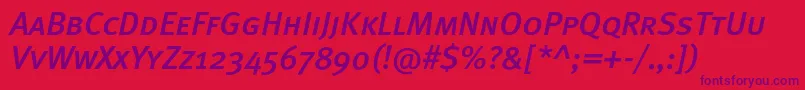 MetamediumcapscItalic Font – Purple Fonts on Red Background