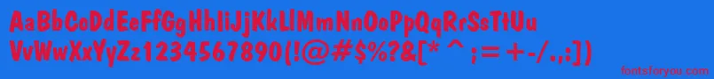 DomBoldBt Font – Red Fonts on Blue Background