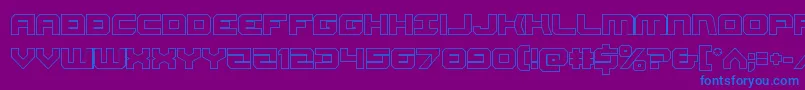 Gearheadout Font – Blue Fonts on Purple Background