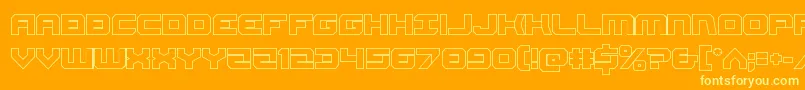 Gearheadout Font – Yellow Fonts on Orange Background