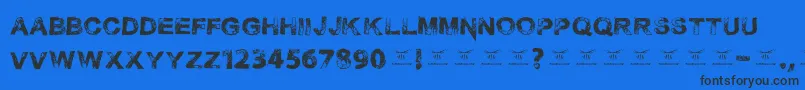 Necrotype Font – Black Fonts on Blue Background