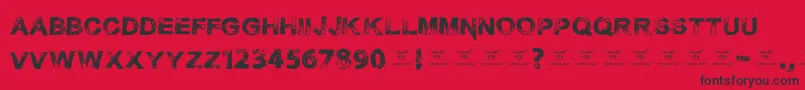 Necrotype Font – Black Fonts on Red Background