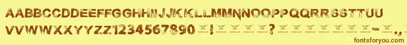 Necrotype Font – Brown Fonts on Yellow Background