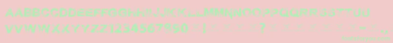 Necrotype Font – Green Fonts on Pink Background