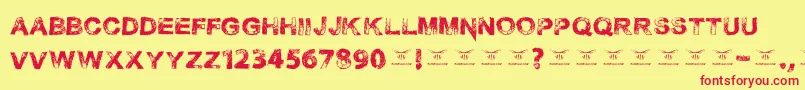 Necrotype Font – Red Fonts on Yellow Background