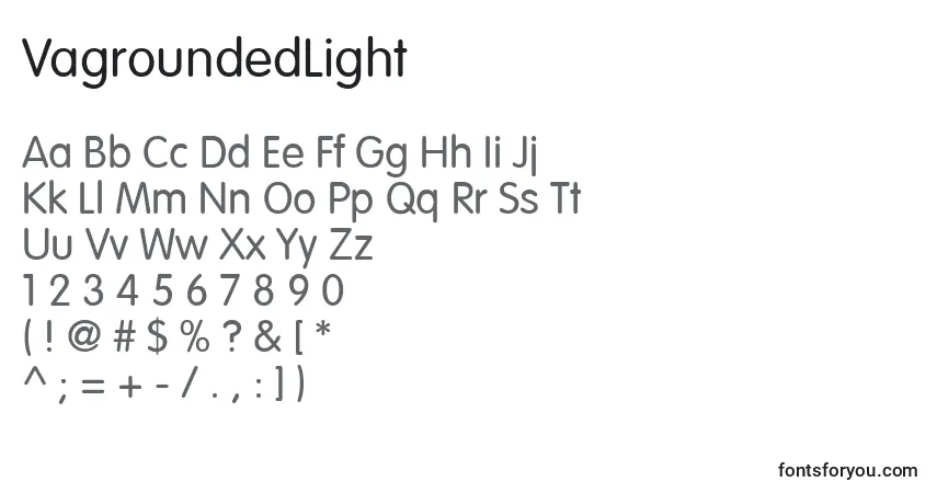 Czcionka VagroundedLight – alfabet, cyfry, specjalne znaki
