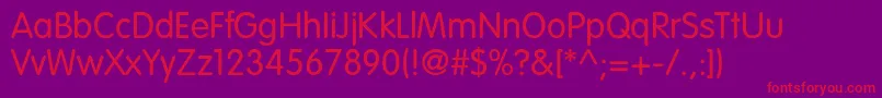 フォントVagroundedLight – 紫の背景に赤い文字