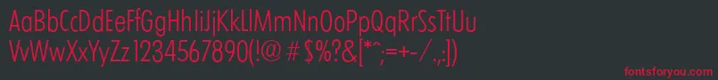 LimerickcdserialLightRegular Font – Red Fonts on Black Background