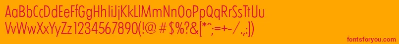 LimerickcdserialLightRegular Font – Red Fonts on Orange Background