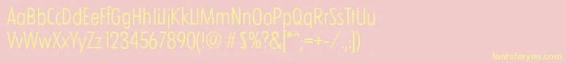 LimerickcdserialLightRegular-Schriftart – Gelbe Schriften auf rosa Hintergrund