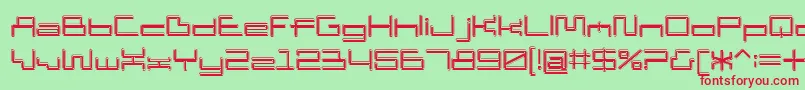 D3 Pipisms Font – Red Fonts on Green Background
