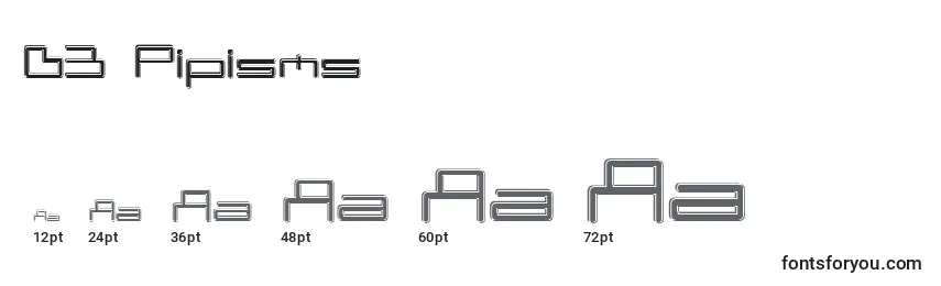 D3 Pipisms Font Sizes