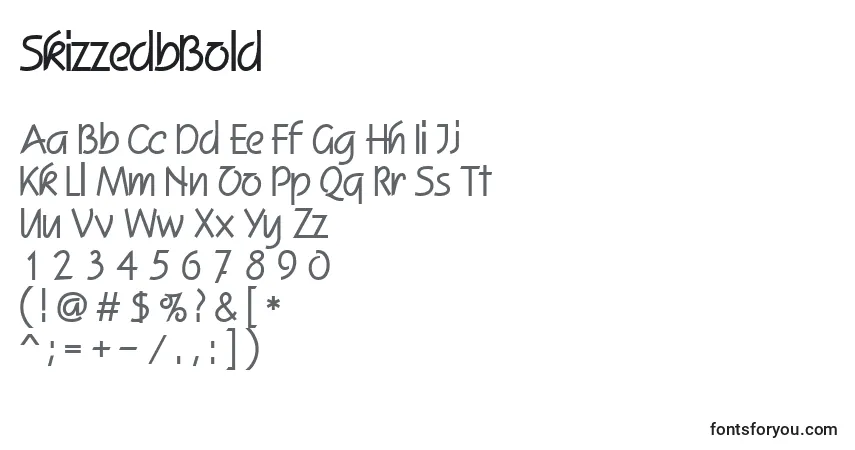 A fonte SkizzedbBold – alfabeto, números, caracteres especiais