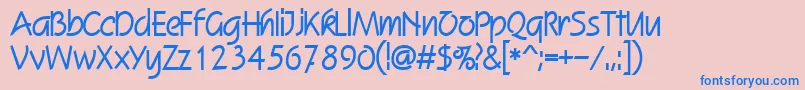 SkizzedbBold Font – Blue Fonts on Pink Background