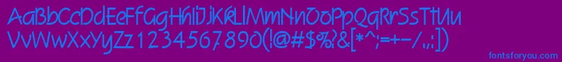 SkizzedbBold Font – Blue Fonts on Purple Background