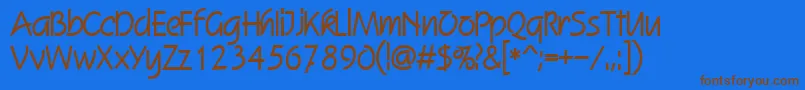 SkizzedbBold Font – Brown Fonts on Blue Background
