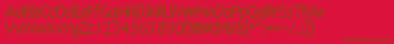 SkizzedbBold-fontti – ruskeat fontit punaisella taustalla