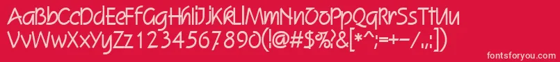 SkizzedbBold Font – Pink Fonts on Red Background