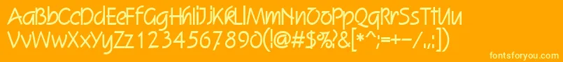 SkizzedbBold Font – Yellow Fonts on Orange Background
