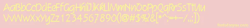 SkizzedbBold Font – Yellow Fonts on Pink Background