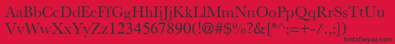 Fonte NewAthenaUnicode – fontes pretas em um fundo vermelho