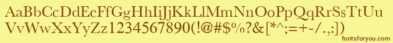 NewAthenaUnicode Font – Brown Fonts on Yellow Background