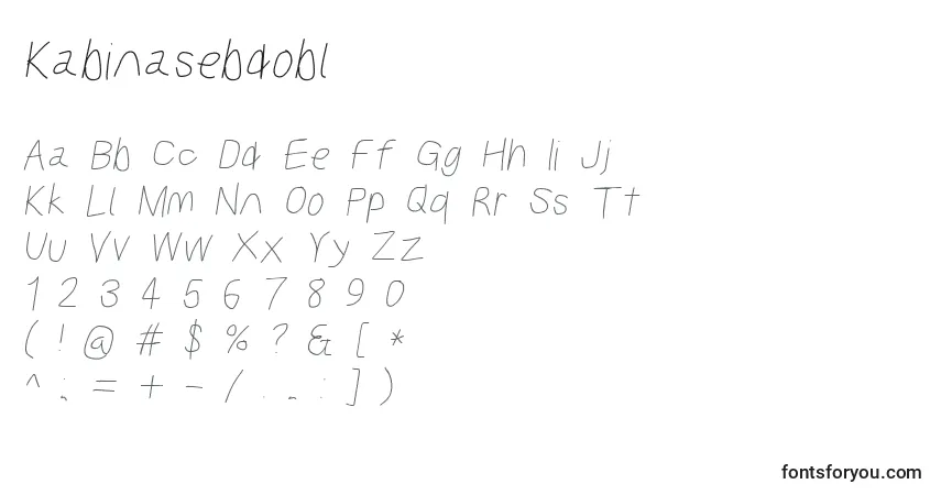 A fonte Kabinasebdobl – alfabeto, números, caracteres especiais