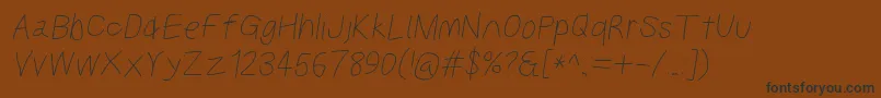 Czcionka Kabinasebdobl – czarne czcionki na brązowym tle