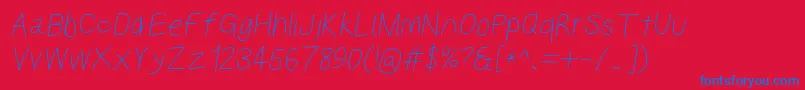Kabinasebdobl Font – Blue Fonts on Red Background