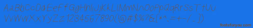 Kabinasebdobl Font – Brown Fonts on Blue Background