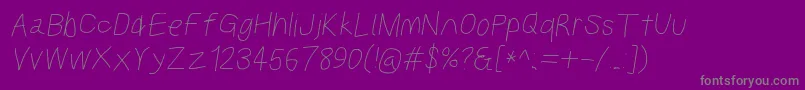 Kabinasebdobl-Schriftart – Graue Schriften auf violettem Hintergrund