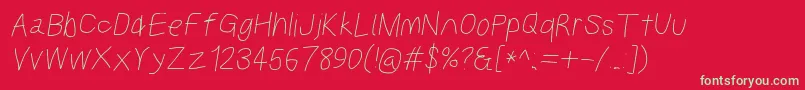 Kabinasebdobl Font – Green Fonts on Red Background