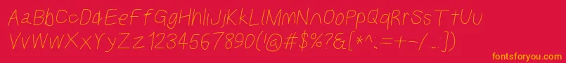 Kabinasebdobl Font – Orange Fonts on Red Background