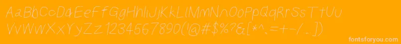 Kabinasebdobl Font – Pink Fonts on Orange Background